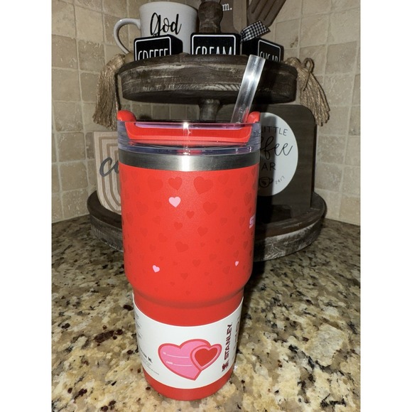 Stanley Cup Red Valentine's Day 2025 Ruby Hearts 20 oz Handle Tumbler Kids New - Picture 4 of 6